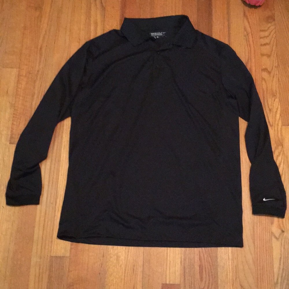 Nike Longsleeve Black Golf DriFit Polo